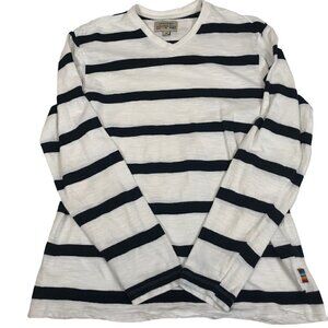 Colours by Alexander Julian Men's Black White Stripe Pullover Shirt Size M